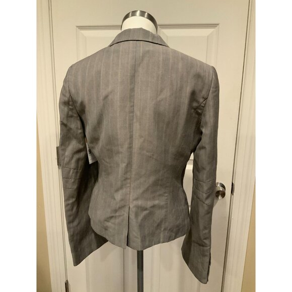 Yigal Azrouel Gray Pinstriped Blazer W/ Notched Collar, Size 6 (US) - Picture 6 of 9